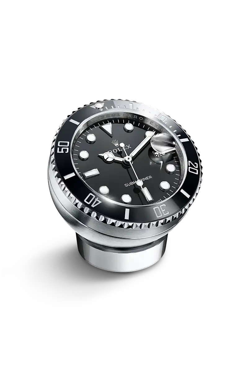 Rolex Submariner Date Tischuhr aus Edelstahl
