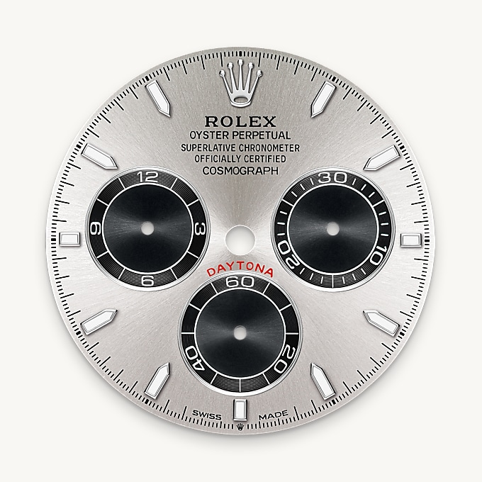 Zifferblatt in Stahl und strahlend Schwarz