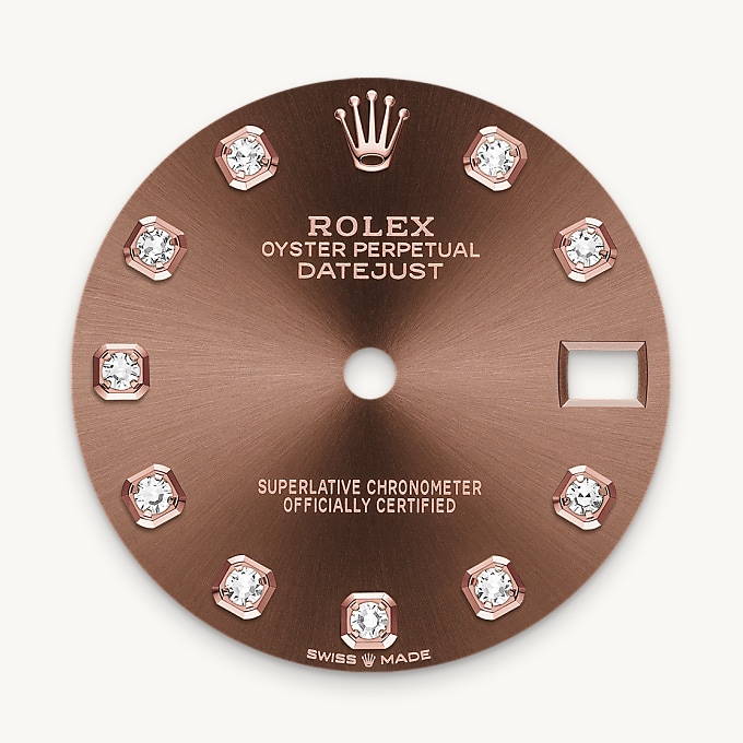 Schokoladen­­farbenes Zifferblatt