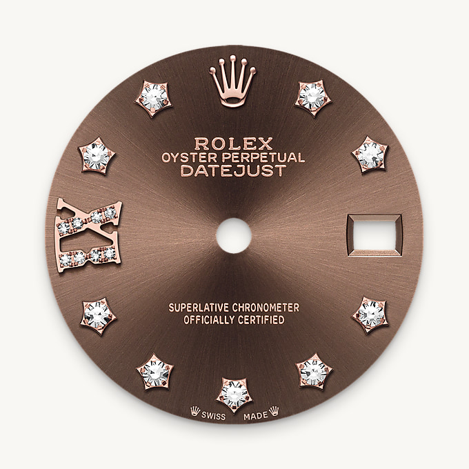 Schokoladen­­farbenes Zifferblatt