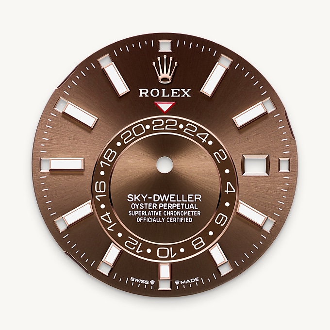 Schokoladen­­farbenes Zifferblatt