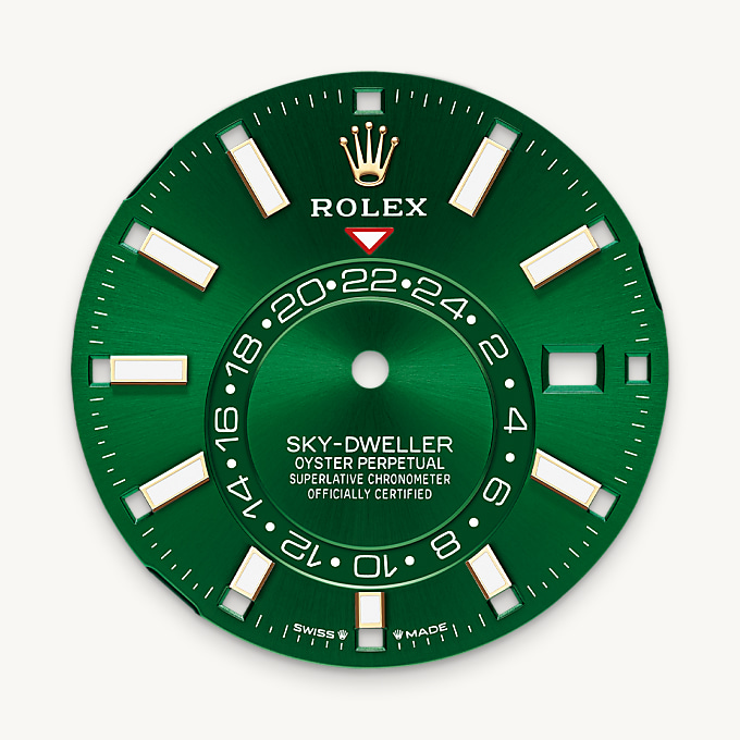 Zifferblatt in strahlend Grün